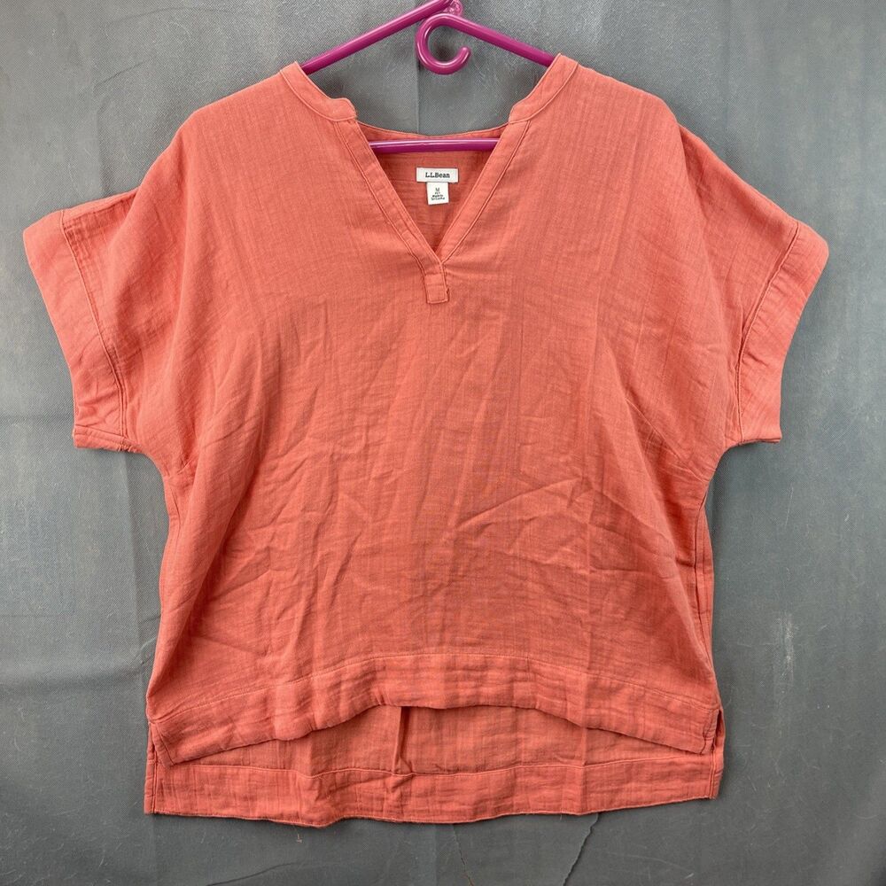 LL Bean Top Short Sleeves V-Neck Women's Size MP